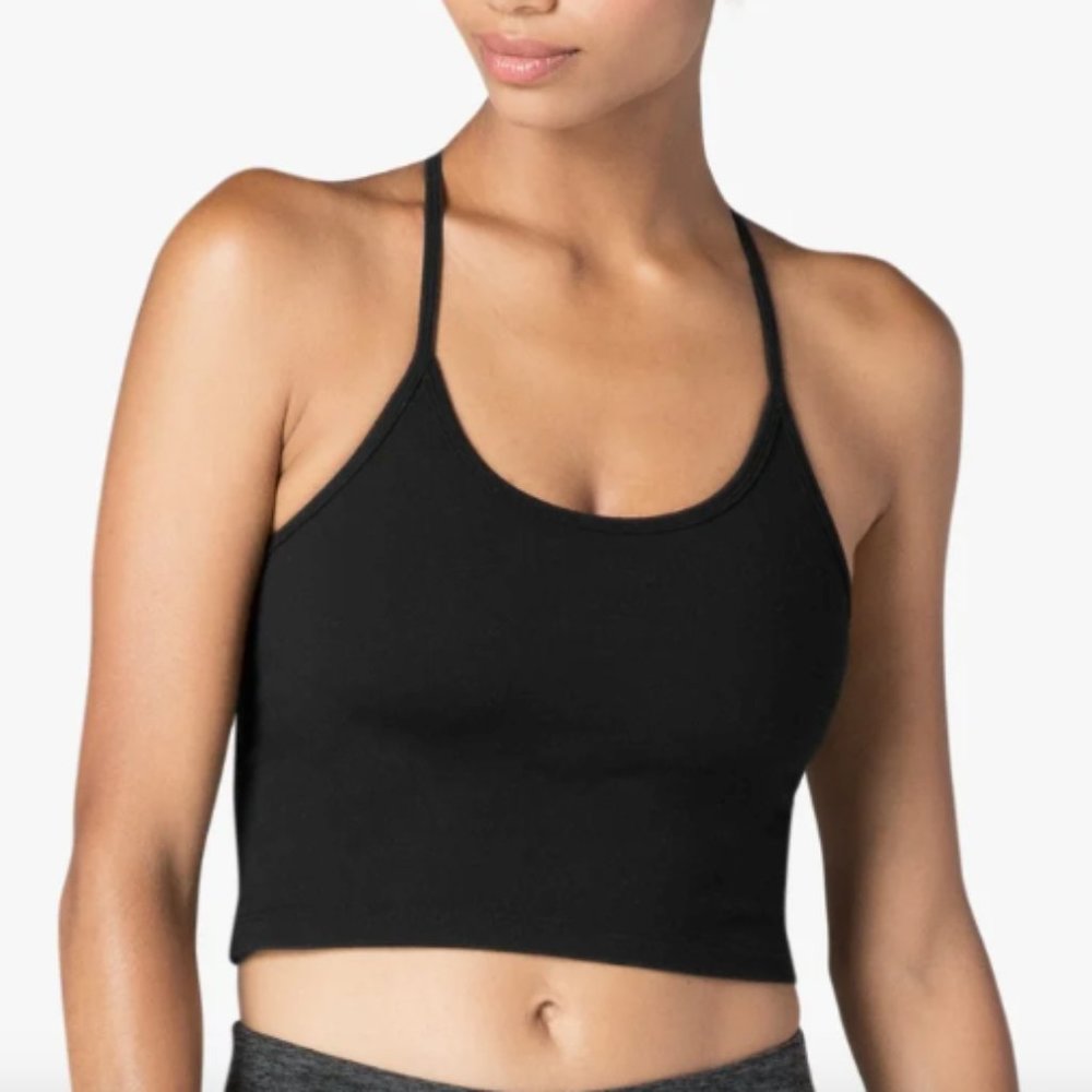 Beyond Yoga Spacedye Slim Racerback Cropped Tank – Black